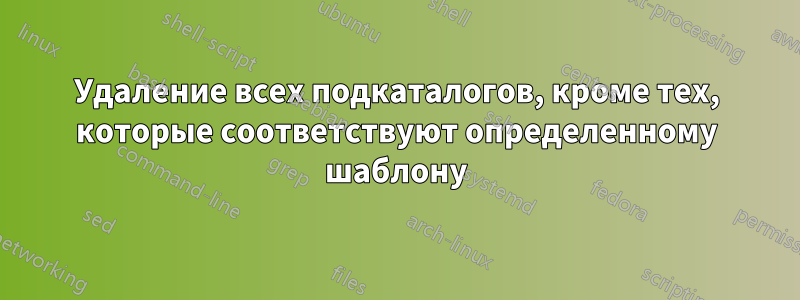 Удаление всех подкаталогов, кроме тех, которые соответствуют определенному шаблону