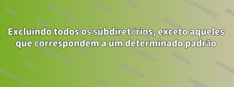 Excluindo todos os subdiretórios, exceto aqueles que correspondem a um determinado padrão