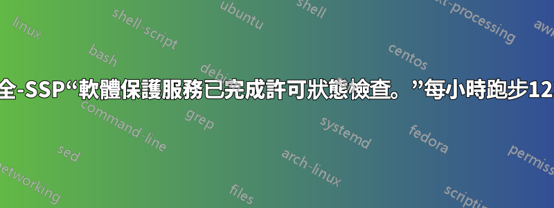 安全-SSP“軟體保護服務已完成許可狀態檢查。”每小時跑步12次