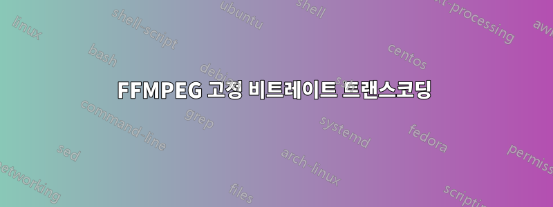 FFMPEG 고정 비트레이트 트랜스코딩