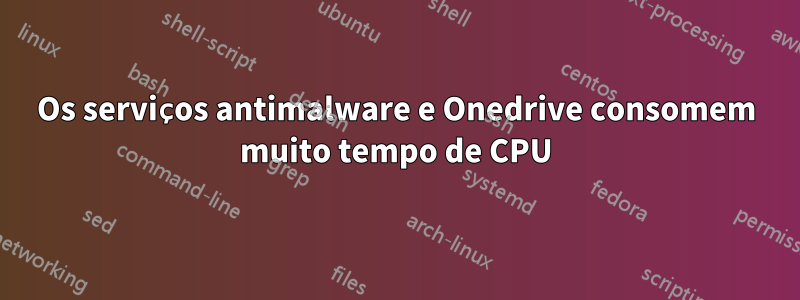 Os serviços antimalware e Onedrive consomem muito tempo de CPU