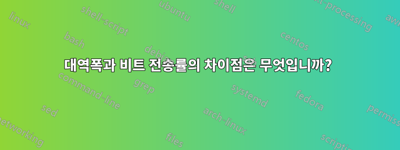 대역폭과 비트 전송률의 차이점은 무엇입니까?