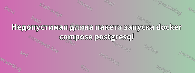 Недопустимая длина пакета запуска docker compose postgresql