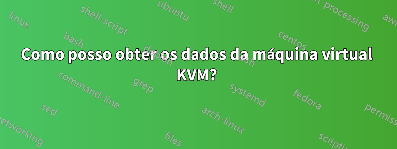 Como posso obter os dados da máquina virtual KVM?