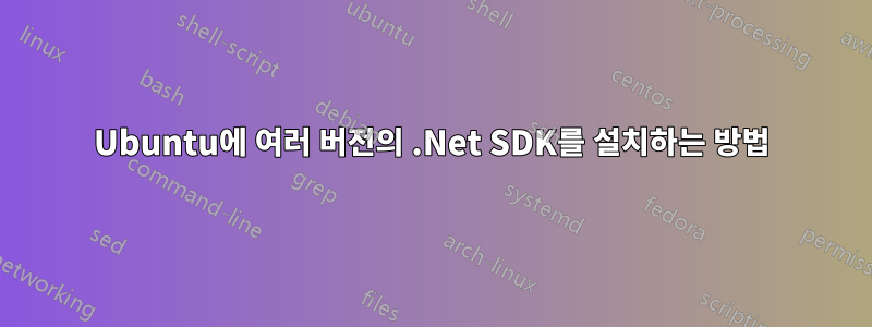 Ubuntu에 여러 버전의 .Net SDK를 설치하는 방법