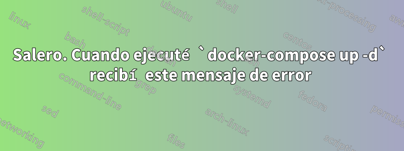 Salero. Cuando ejecuté `docker-compose up -d` recibí este mensaje de error