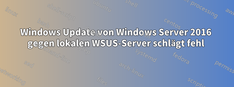 Windows Update von Windows Server 2016 gegen lokalen WSUS-Server schlägt fehl