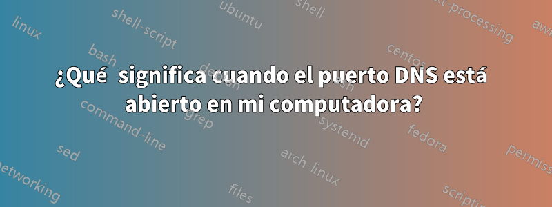 ¿Qué significa cuando el puerto DNS está abierto en mi computadora?