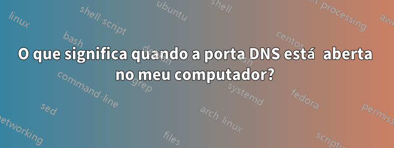 O que significa quando a porta DNS está aberta no meu computador?