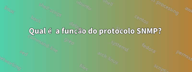 Qual é a função do protocolo SNMP?