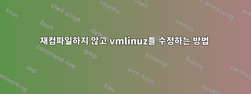 재컴파일하지 않고 vmlinuz를 수정하는 방법