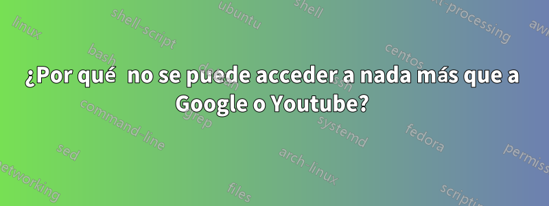 ¿Por qué no se puede acceder a nada más que a Google o Youtube?