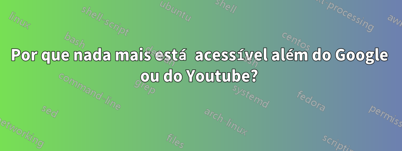 Por que nada mais está acessível além do Google ou do Youtube?