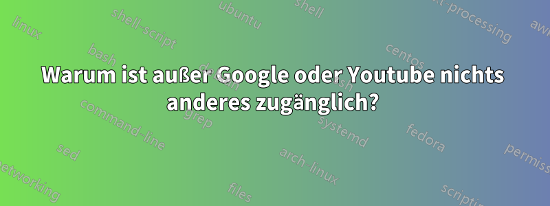 Warum ist außer Google oder Youtube nichts anderes zugänglich?