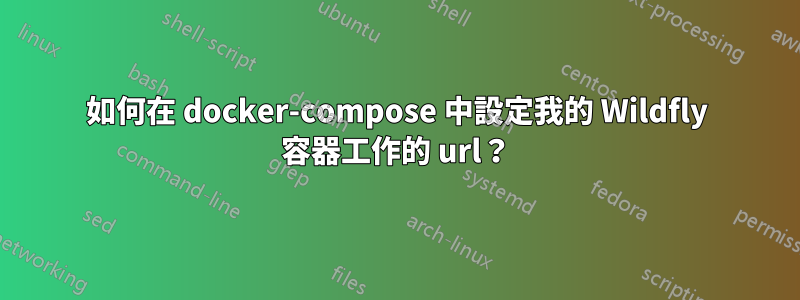 如何在 docker-compose 中設定我的 Wildfly 容器工作的 url？