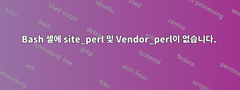 Bash 셸에 site_perl 및 Vendor_perl이 없습니다.