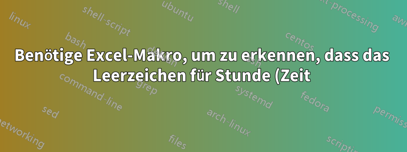 Benötige Excel-Makro, um zu erkennen, dass das Leerzeichen für Stunde (Zeit) „00“ sein sollte