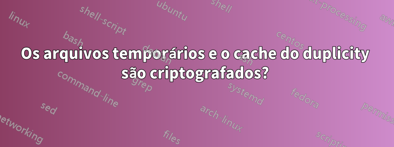 Os arquivos temporários e o cache do duplicity são criptografados?