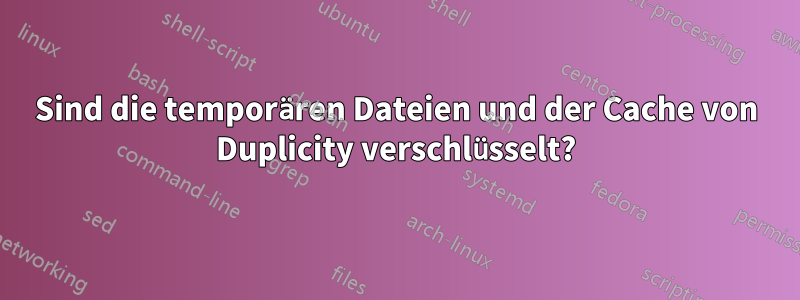 Sind die temporären Dateien und der Cache von Duplicity verschlüsselt?