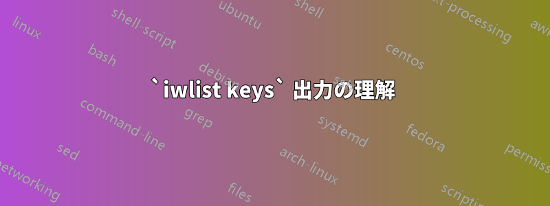 `iwlist keys` 出力の理解