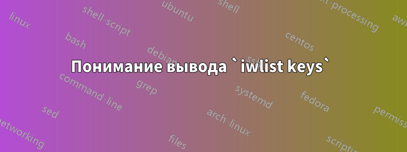 Понимание вывода `iwlist keys`