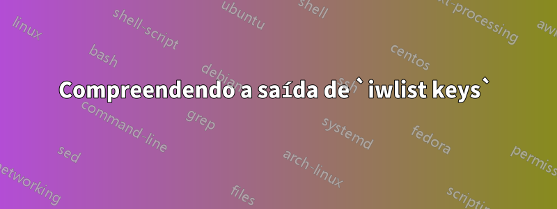 Compreendendo a saída de `iwlist keys`