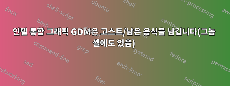 인텔 통합 그래픽 GDM은 고스트/남은 음식을 남깁니다(그놈 셸에도 있음)