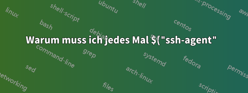 Warum muss ich jedes Mal $("ssh-agent") verwenden, wenn ich aus einem Git-Remote-Repository pullen/pushen möchte?