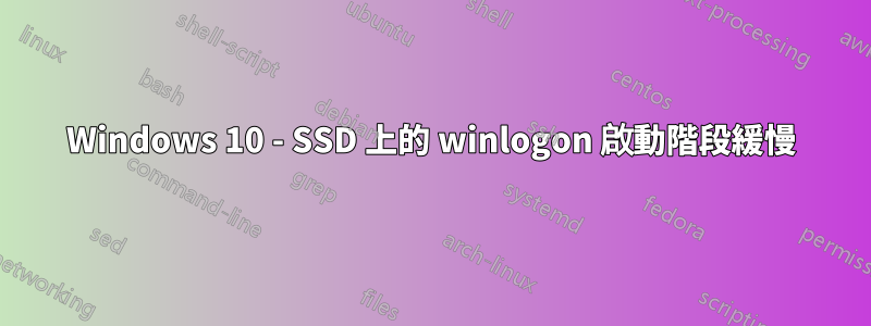 Windows 10 - SSD 上的 winlogon 啟動階段緩慢