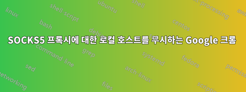 SOCKS5 프록시에 대한 로컬 호스트를 무시하는 Google 크롬