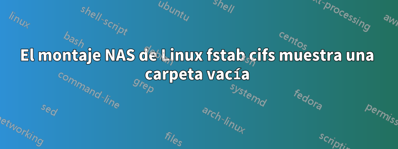 El montaje NAS de Linux fstab cifs muestra una carpeta vacía