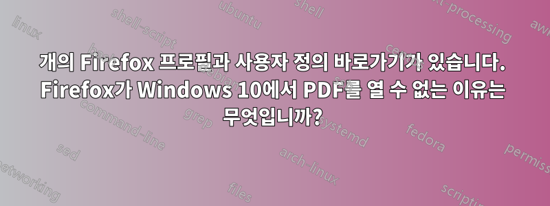 2개의 Firefox 프로필과 사용자 정의 바로가기가 있습니다. Firefox가 Windows 10에서 PDF를 열 수 없는 이유는 무엇입니까?