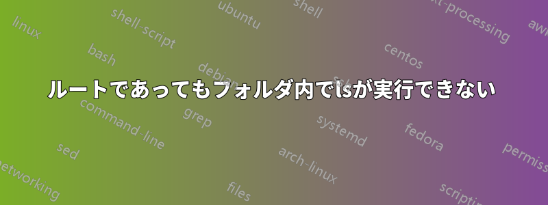 ルートであってもフォルダ内でlsが実行できない