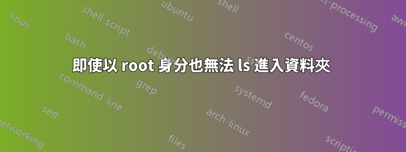 即使以 root 身分也無法 ls 進入資料夾