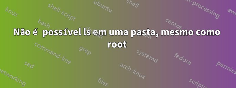 Não é possível ls em uma pasta, mesmo como root