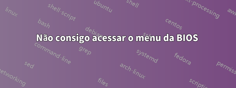 Não consigo acessar o menu da BIOS