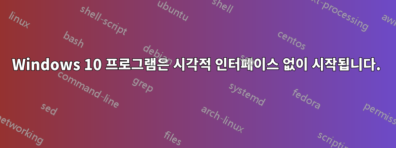 Windows 10 프로그램은 시각적 인터페이스 없이 시작됩니다.