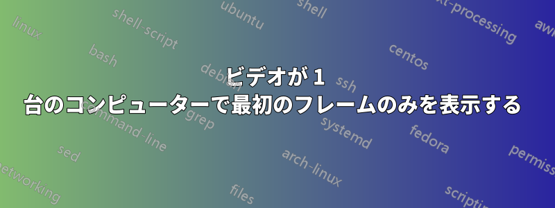 ビデオが 1 台のコンピューターで最初のフレームのみを表示する 