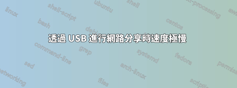 透過 USB 進行網路分享時速度極慢