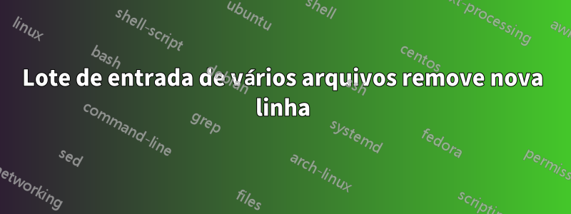 Lote de entrada de vários arquivos remove nova linha