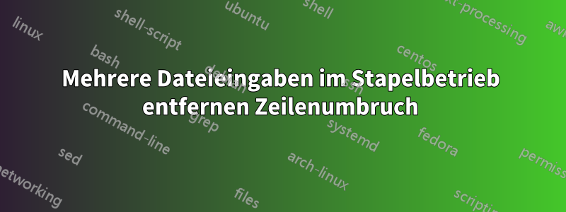 Mehrere Dateieingaben im Stapelbetrieb entfernen Zeilenumbruch