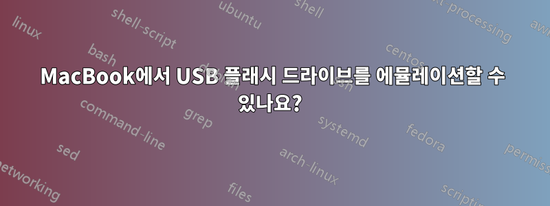 MacBook에서 USB 플래시 드라이브를 에뮬레이션할 수 있나요? 