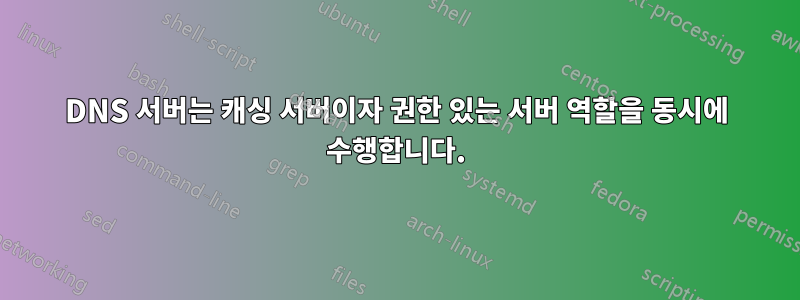 DNS 서버는 캐싱 서버이자 권한 있는 서버 역할을 동시에 수행합니다.
