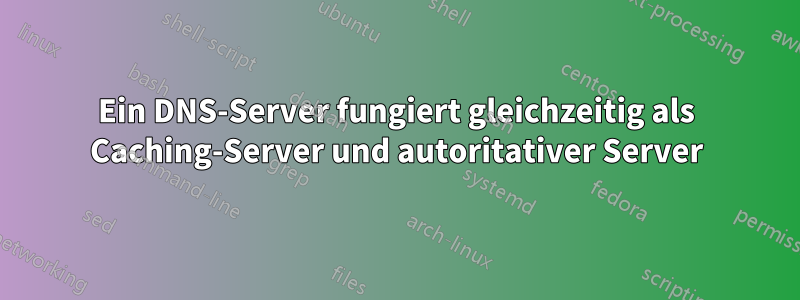 Ein DNS-Server fungiert gleichzeitig als Caching-Server und autoritativer Server