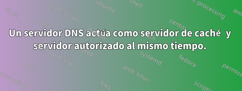 Un servidor DNS actúa como servidor de caché y servidor autorizado al mismo tiempo.