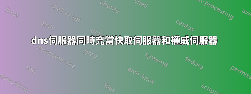 dns伺服器同時充當快取伺服器和權威伺服器