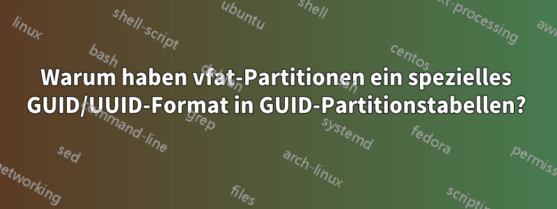 Warum haben vfat-Partitionen ein spezielles GUID/UUID-Format in GUID-Partitionstabellen?