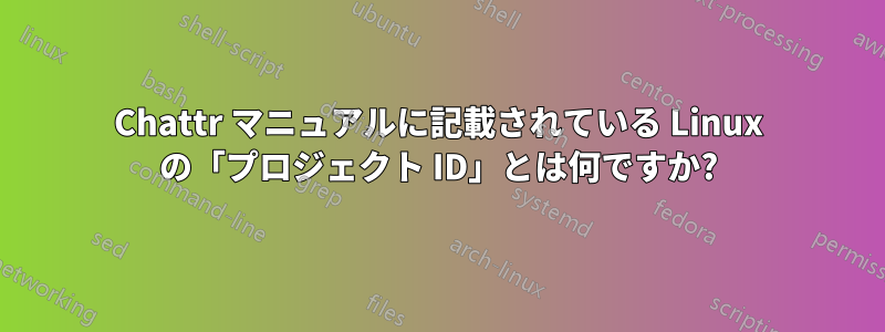 Chattr マニュアルに記載されている Linux の「プロジェクト ID」とは何ですか?