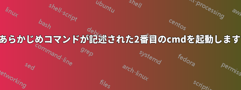 あらかじめコマンドが記述された2番目のcmdを起動します