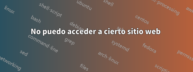 No puedo acceder a cierto sitio web